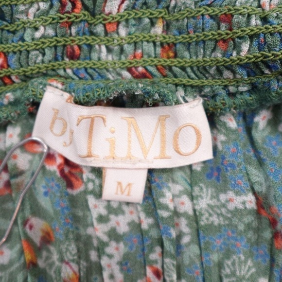 byTiMo Georgette Midi Dress Medium Green Garden Floral - Picture 4 of 16